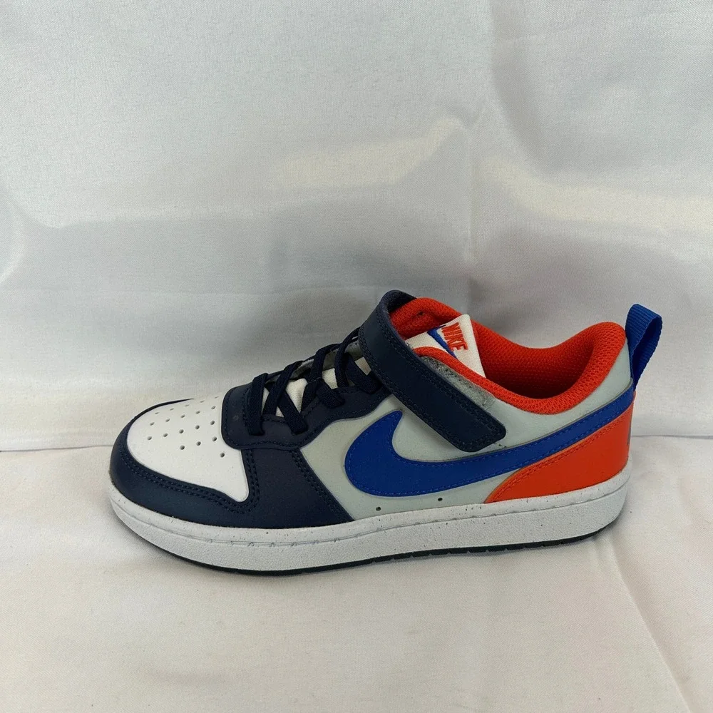 Nike Court Borough Low Recraft Kids Midnight Navy Orange DV5457-401 Size 2Y